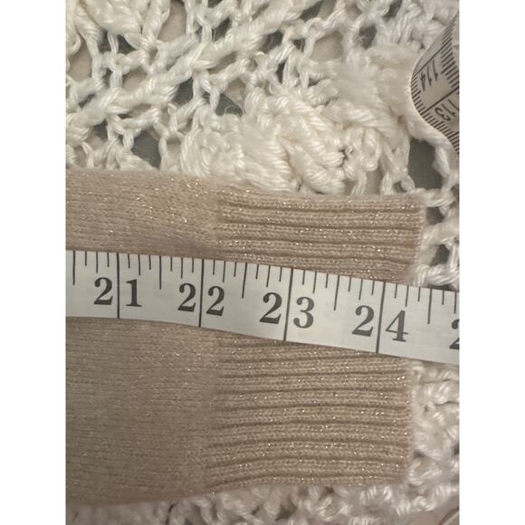 Charter Club Luxury Cashmere large gold Blend Metallic Sweater Women’s Large - Picture 2 of 5